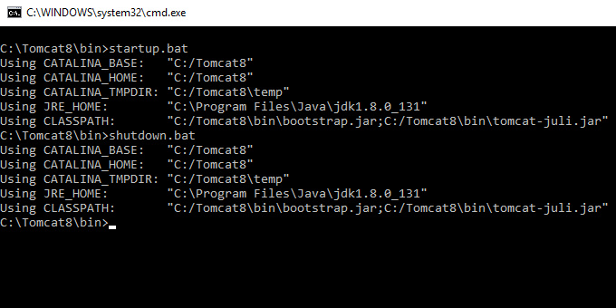 tomcat server start stop cmd