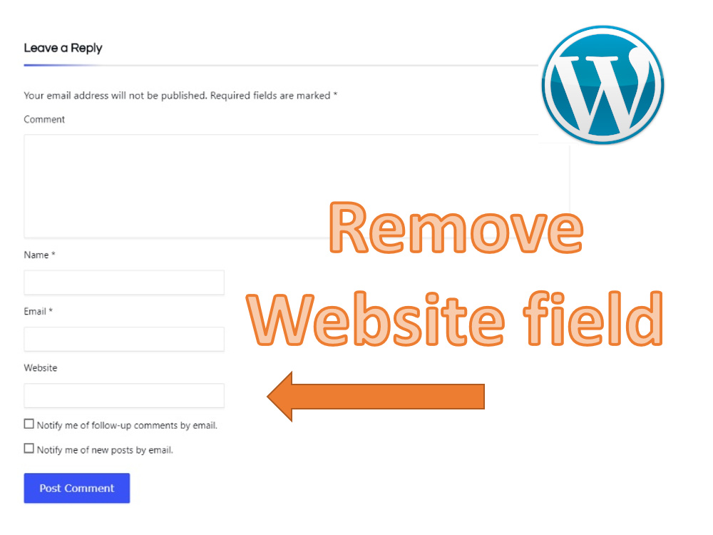 website url field in comment form of wordpress