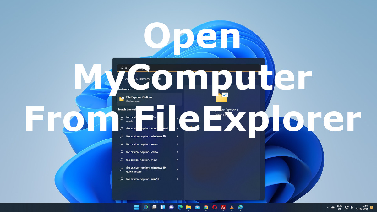 How To Open My Computer From File Explorer On The Taskbar In Windows 11