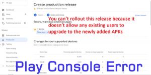 Google Play Store Error You cant Release Screen