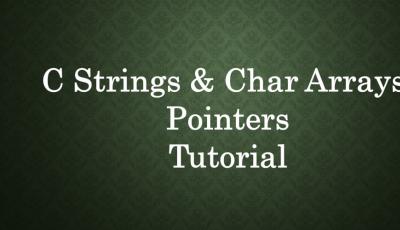 c string char arrays tutorial